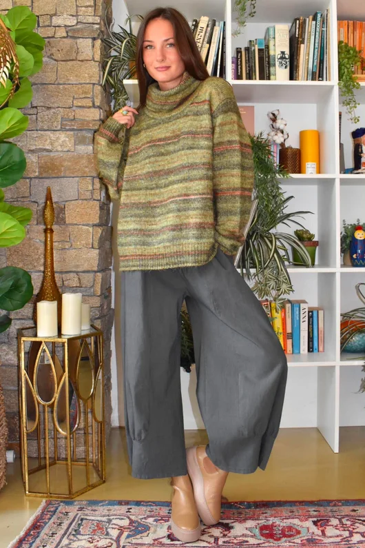 Braemar Stripey Knit Greens